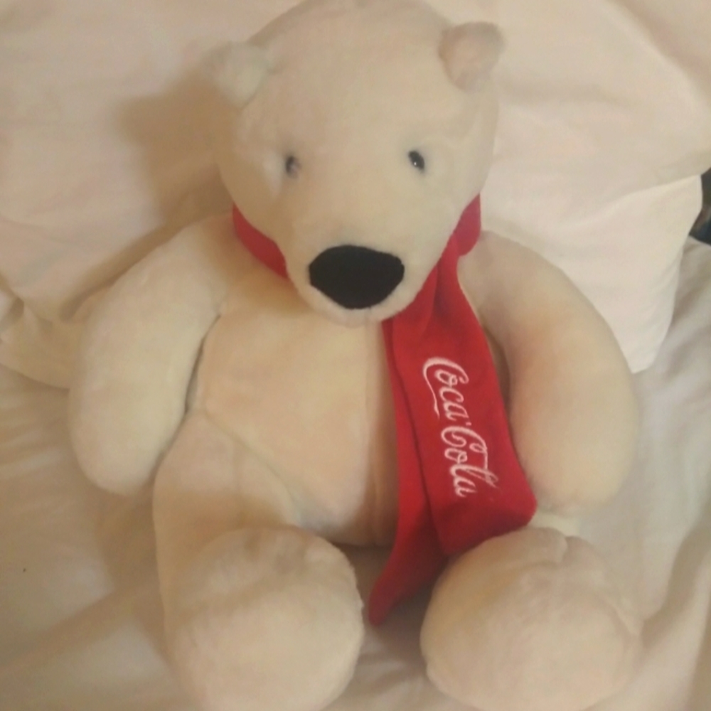 Coca Cola Christmas Holiday Polar Bear Plush